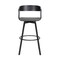 Armen Living Athena 31" Swivel Black Wood Bar Stool in Gray Faux Leather with Black Metal LCATBABLKGRY30 - alternate 9